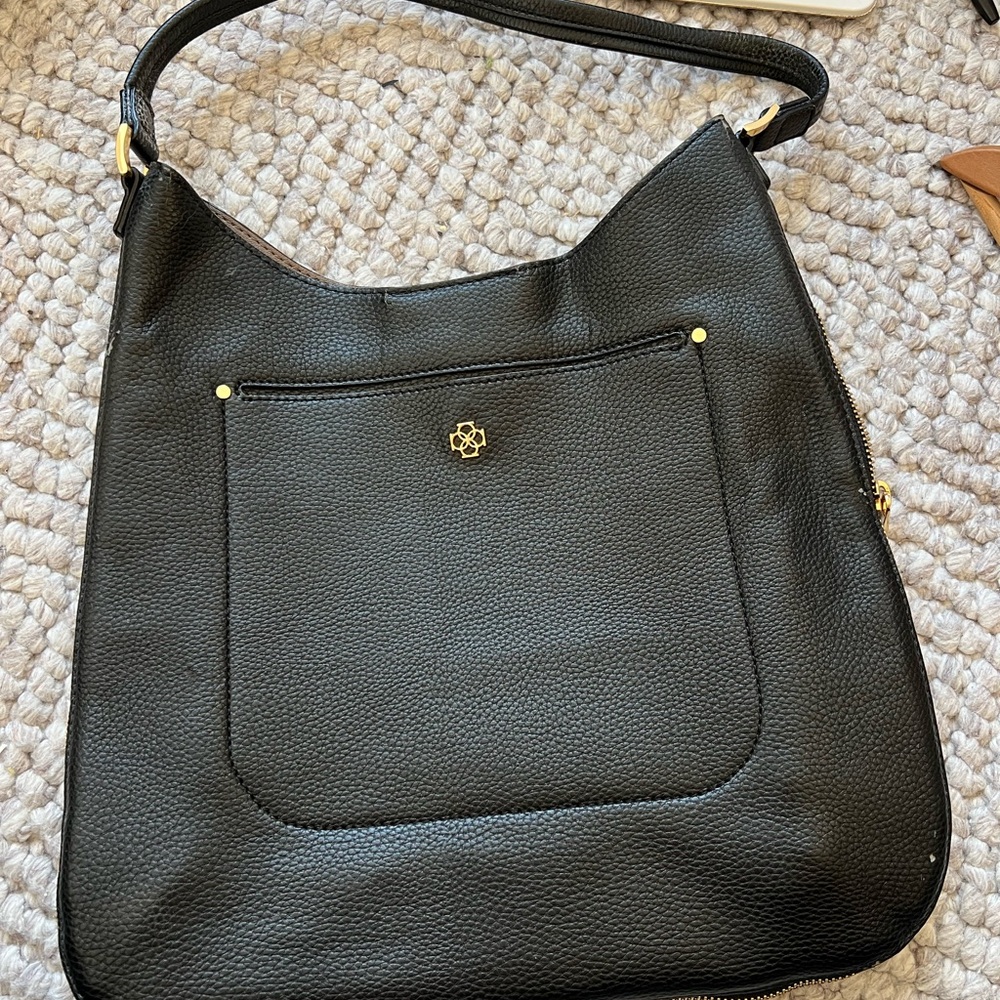 Elegant Black Leather Shoulder Bag